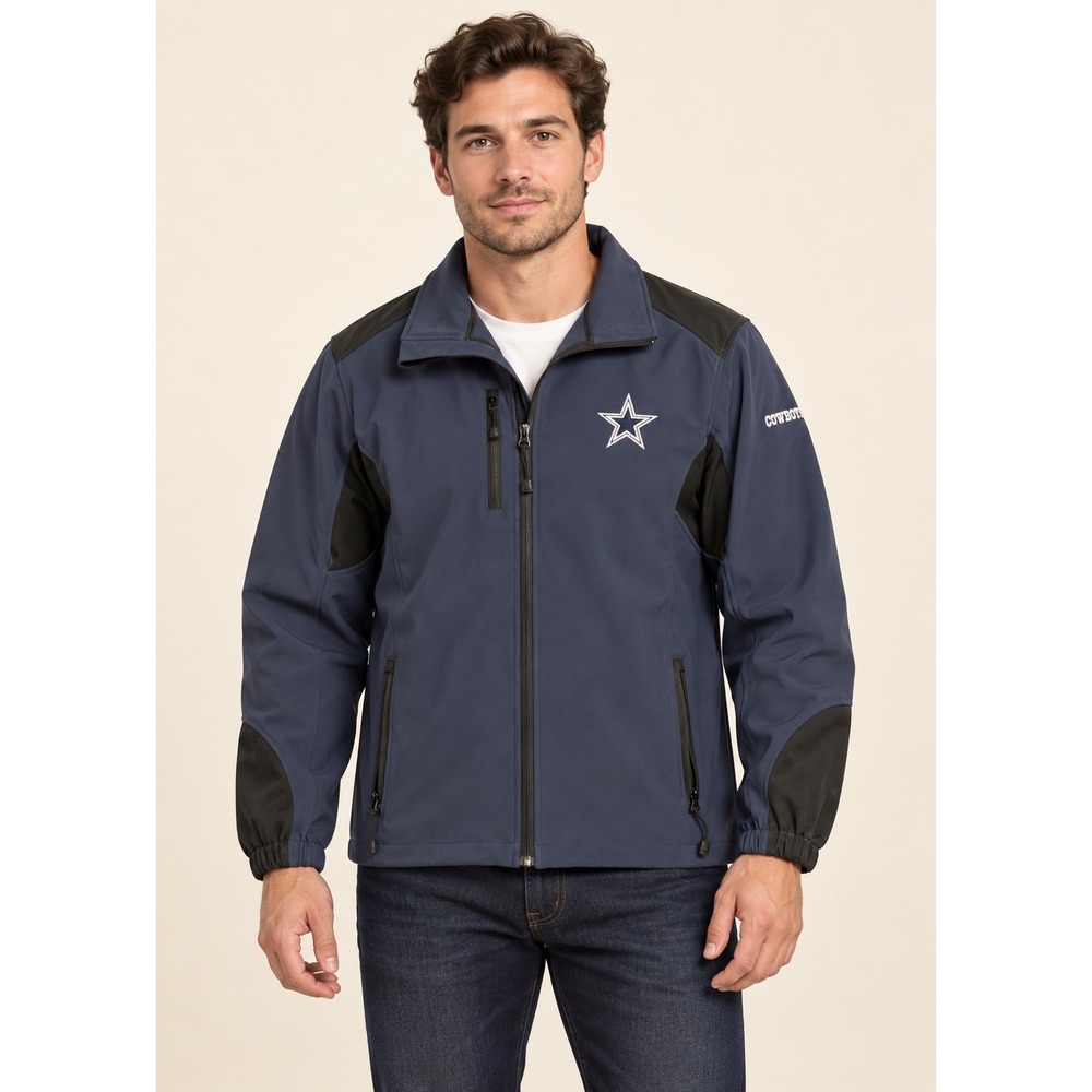 Dallas Cowboys NFL Authentic Apparel Navy Blue Softshell Jacket Mens 2XL
